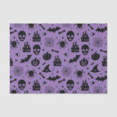 Halloween Pattern Paars en Black Tissuepapier (Voorkant)