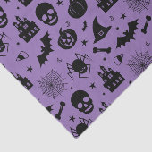 Halloween Pattern Paars en Black Tissuepapier (Detail)