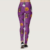 Halloween Pattern Paars Leggings (Achterkant)