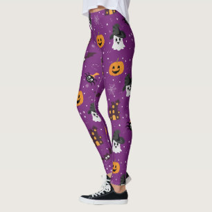 Halloween Pattern Paars Leggings