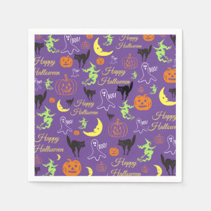 Halloween Pattern Paars Servet