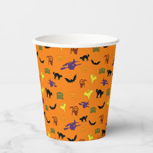 Halloween Pattern Papieren Bekers (Voorkant)
