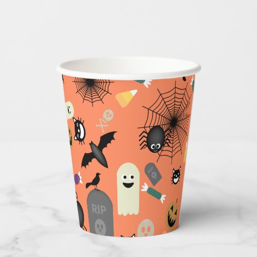 Halloween Pattern Papieren Bekers (Achterkant)