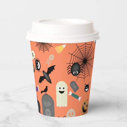 Halloween Pattern Papieren Bekers (Voorkant)