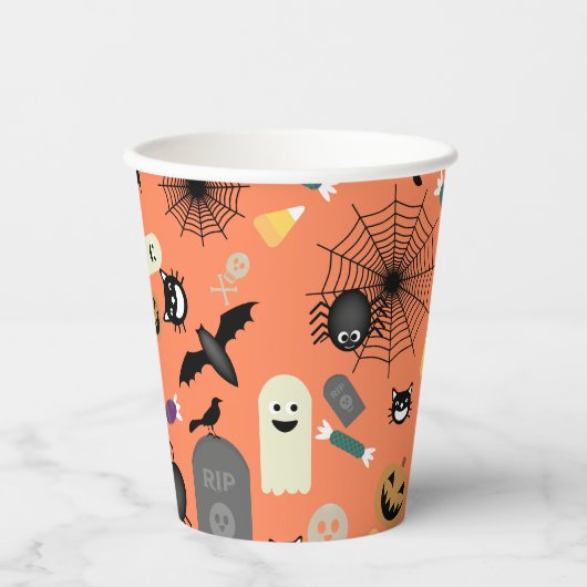 Halloween Pattern Papieren Bekers (Voorkant)