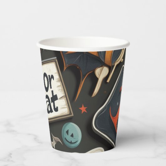 Halloween Pattern Papieren Bekers (Achterkant)