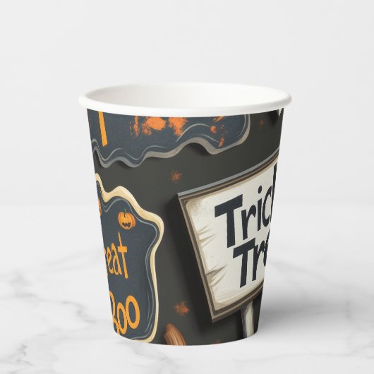 Halloween Pattern Papieren Bekers (Voorkant)