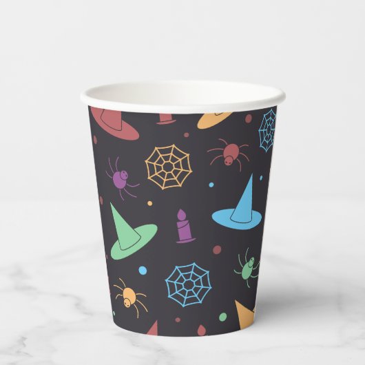 Halloween Pattern Papieren Bekers (Achterkant)