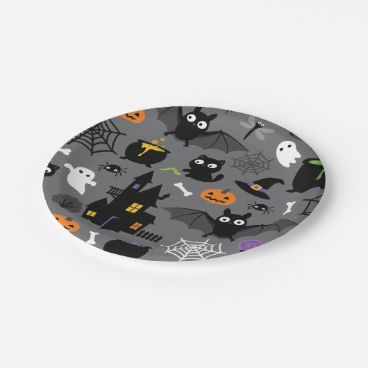 Halloween Pattern Papieren Bordje (Gekanteld)
