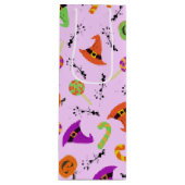 Halloween Pattern Purple Background Wine Gift Bag Wijn Cadeautas (Voorkant)