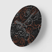 Halloween Pattern Ronde Klok (Hoek)