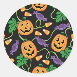 HALLOWEEN PATTERN RONDE STICKER