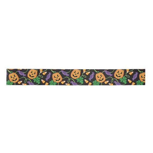 HALLOWEEN PATTERN SATIN RIBBON SATIJNEN LINT (Voorkant)