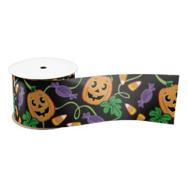 HALLOWEEN PATTERN SATIN RIBBON SATIJNEN LINT