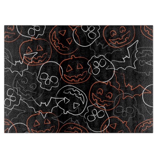 Halloween Pattern Snijplank (Voorkant)