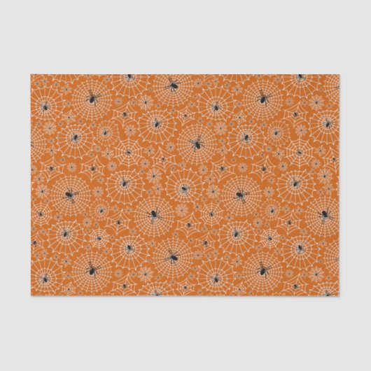 Halloween Pattern | Spinnen op spinnen Tissuepapier (Voorkant)