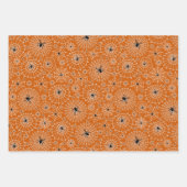 Halloween Pattern | Spinnen op spinnenwebben 3 kle Inpakpapier Vel (Voorkant)