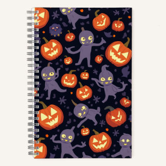 Halloween Pattern Square Note Notitieboek