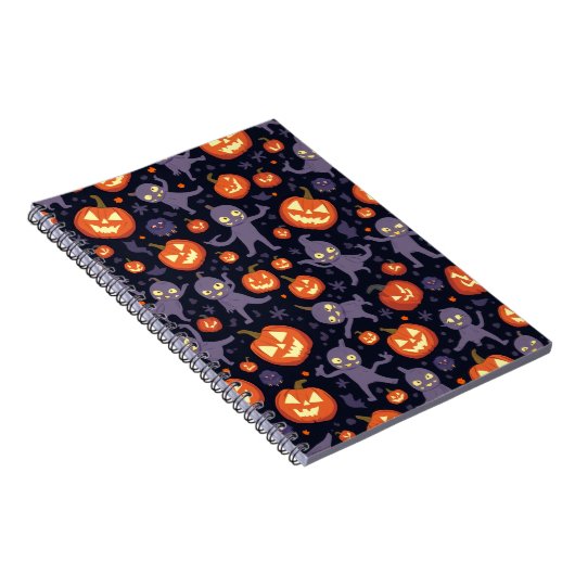 Halloween Pattern Square Note Notitieboek (Rechterzijde)