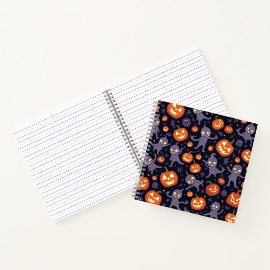Halloween Pattern Square Note Notitieboek (Binnen)