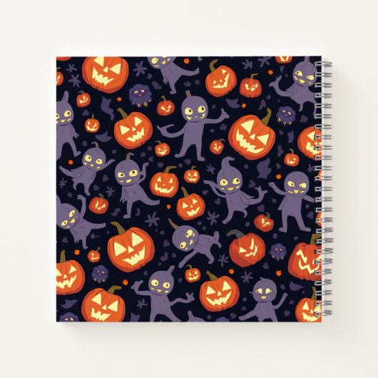 Halloween Pattern Square Note Notitieboek (Achterkant)