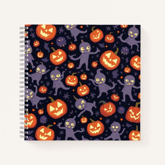 Halloween Pattern Square Note Notitieboek (Voorkant)