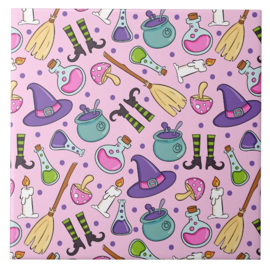 Halloween Pattern Tegeltje (Voorkant)