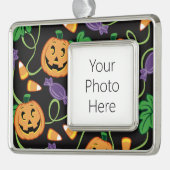 HALLOWEEN PATTERN VERZILVERD OMLIJST ORNAMENT (Links)