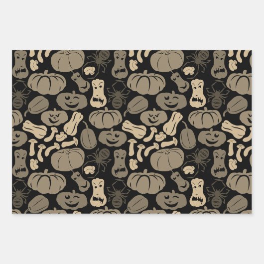 Halloween Pattern Witch Pet Cat Spider 3 Neutraal Inpakpapier Vel (Voorkant)