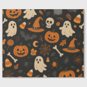 Halloween Pattern Wrapping Paper Cadeaupapier (Vlak)