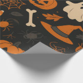 Halloween Pattern Wrapping Paper Cadeaupapier (Hoek)