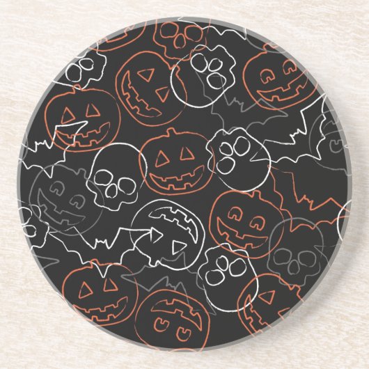 Halloween Pattern Zandsteen Onderzetter (Voorkant)