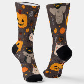 Halloween patterned Crew Sokken (Gebogen)