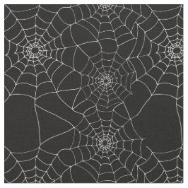 Halloween Patterned Zwart-Wit Spinnenweb Stof