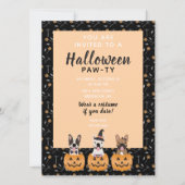 Halloween Pawty French bulledogs Trick or Treing Kaart (Voorkant)