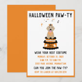 Halloween Pawty Golden Retriever Dog Kaart (Voorkant / Achterkant)