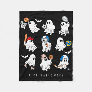 Halloween Pe Teacher Spook spelen voetbal Voetbal Fleece Deken
