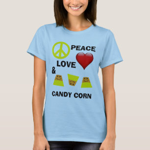 Halloween Peace Love en Candy Corn T-shirt