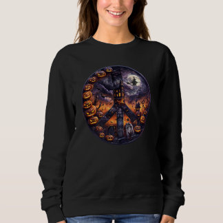 Halloween Peace Sign Sweatshirt Spooky Schattige C