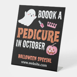 Halloween Pedicure Reclamebord Met Voetstuk