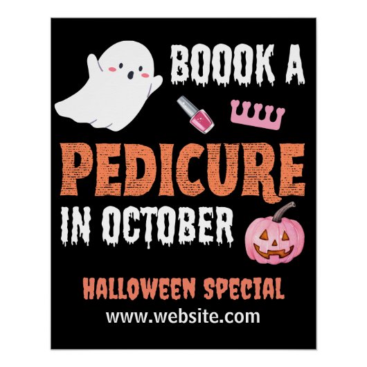 Halloween Pedicure Speciaal Glanzend Poster (Voorkant)