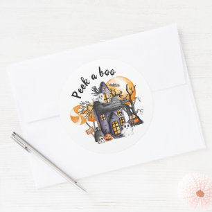 Halloween Peek a BOO Baby shower Decorations Ronde Sticker