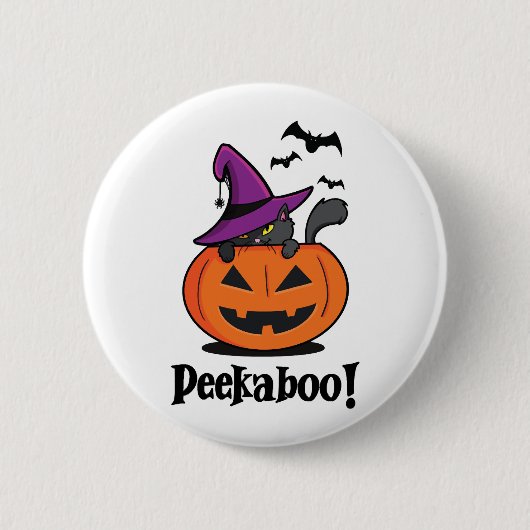 Halloween Peekaboo Ronde Button 5,7 Cm (Voorkant)