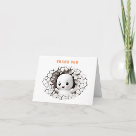 Halloween Peeking Boo Baby shower Dank je kaart