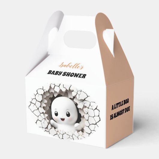 Halloween Peeking Boo Baby shower Schattige Favori Bedankdoosjes (Achterkant)