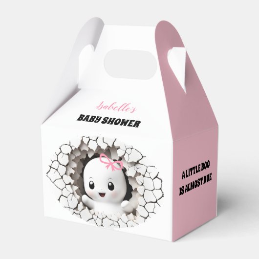 Halloween Peeking Boo Girl Baby shower Favoriete B Bedankdoosjes (Achterkant)