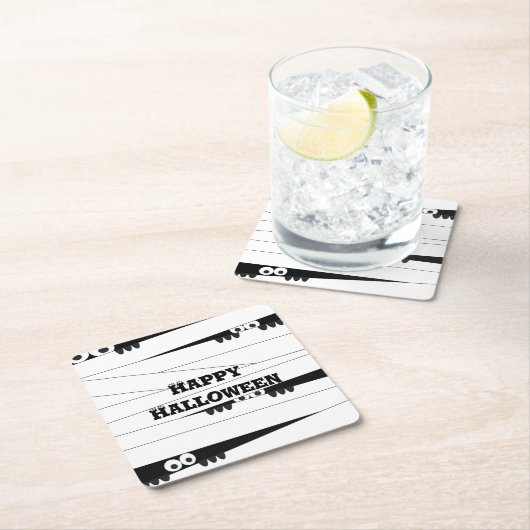 Halloween Peeking Mummy Kartonnen Onderzetters (Insitu)