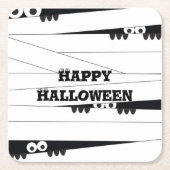 Halloween Peeking Mummy Kartonnen Onderzetters (Voorkant)