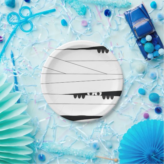 Halloween Peeking Mummy Papieren Bordje (Feest)