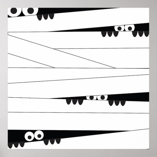 Halloween Peeking Mummy Poster (Voorkant)